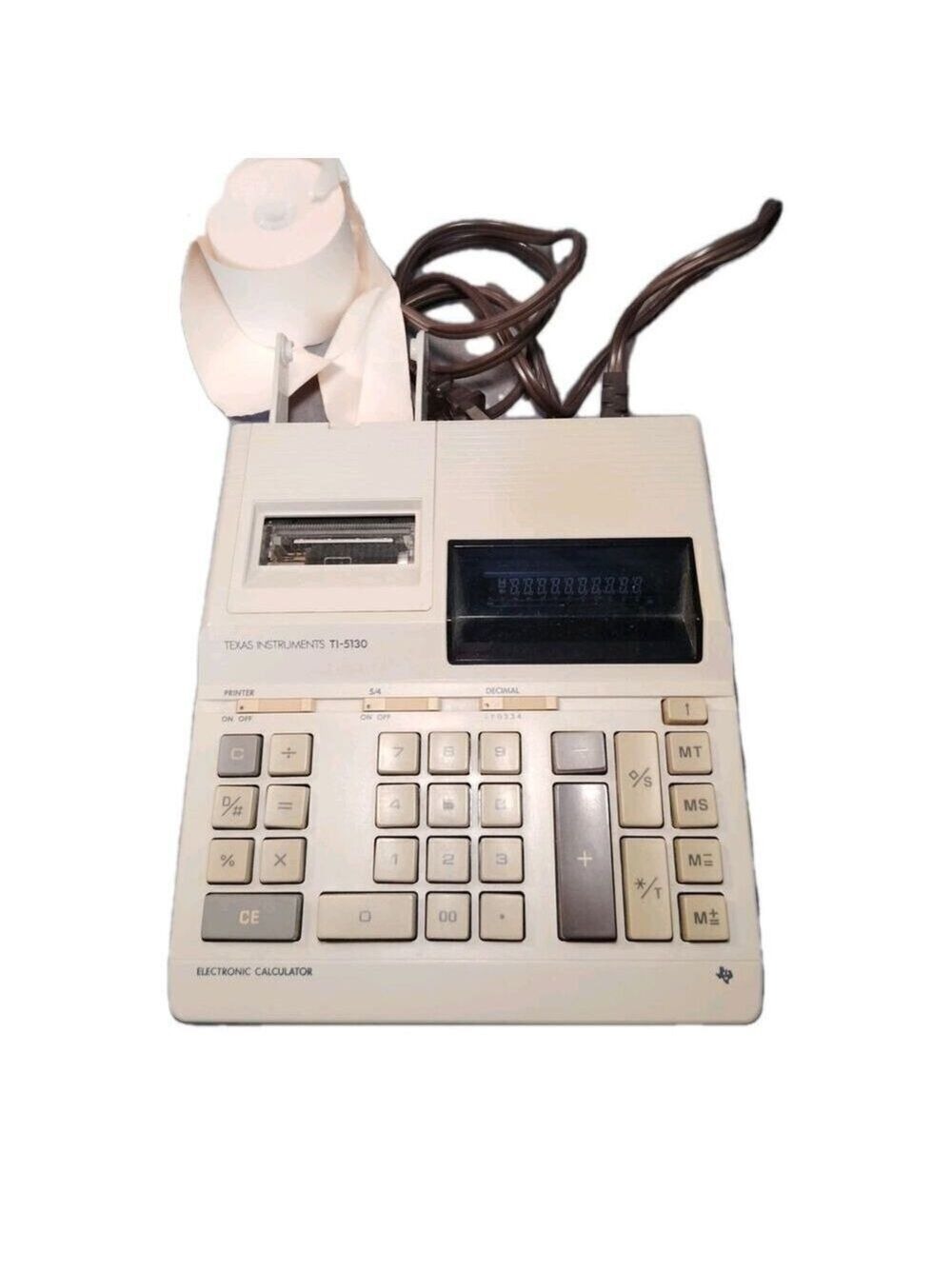 Vintage Texas Instruments TI-5130 Electric Calculator For Parts Not Working